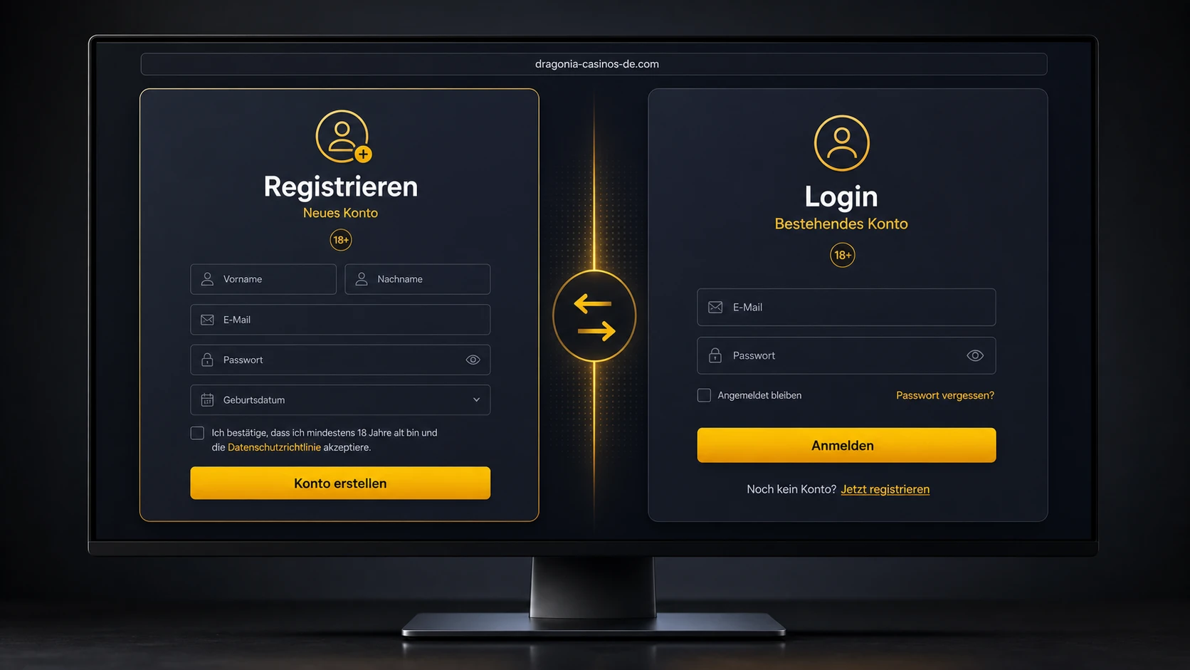 Dragonia Casino anmelden – Registrierung und Login unterscheiden